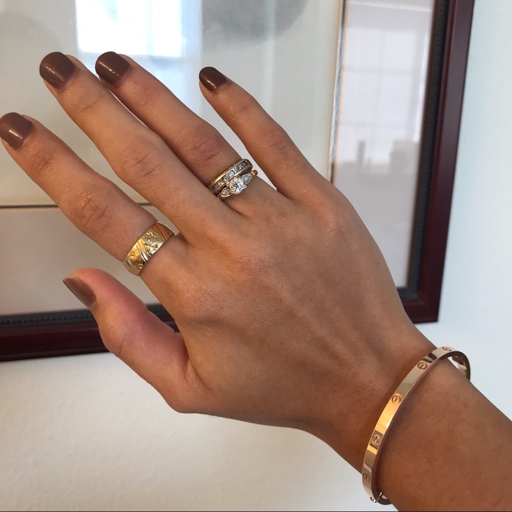 14k gold antique diamond ring